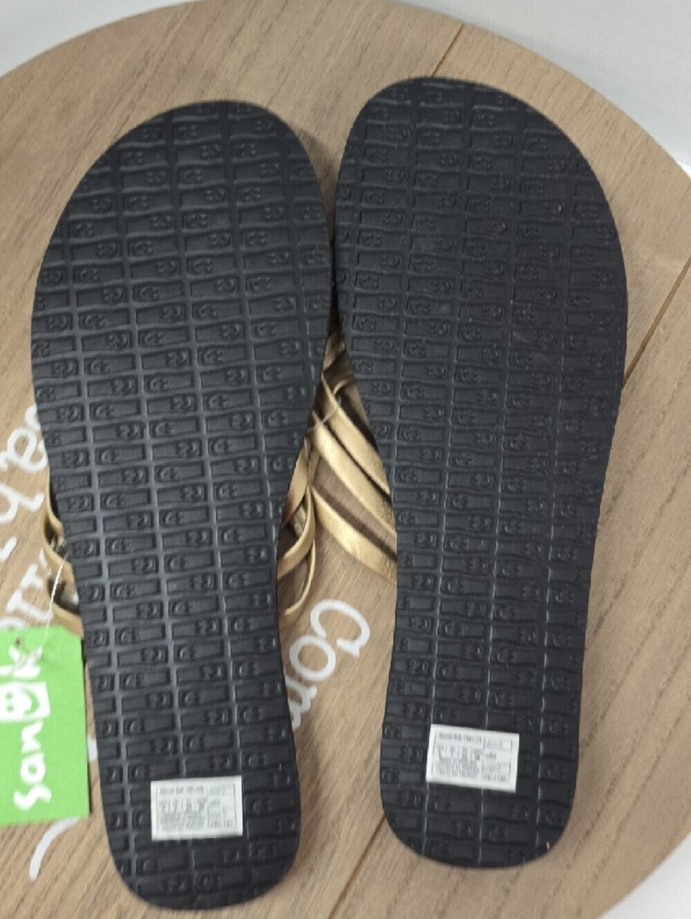 Sanuk Women's Gold Woven-Strap‎ Slide Sandals Size 9 NWT - Picture 10 of 11